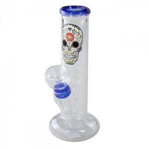Mini Glass Bong Skull 14cm
